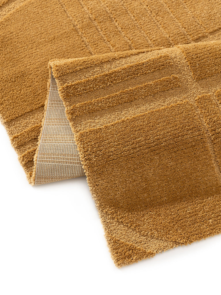 Tapis moderne motif pavage marron terre 120x170 cm