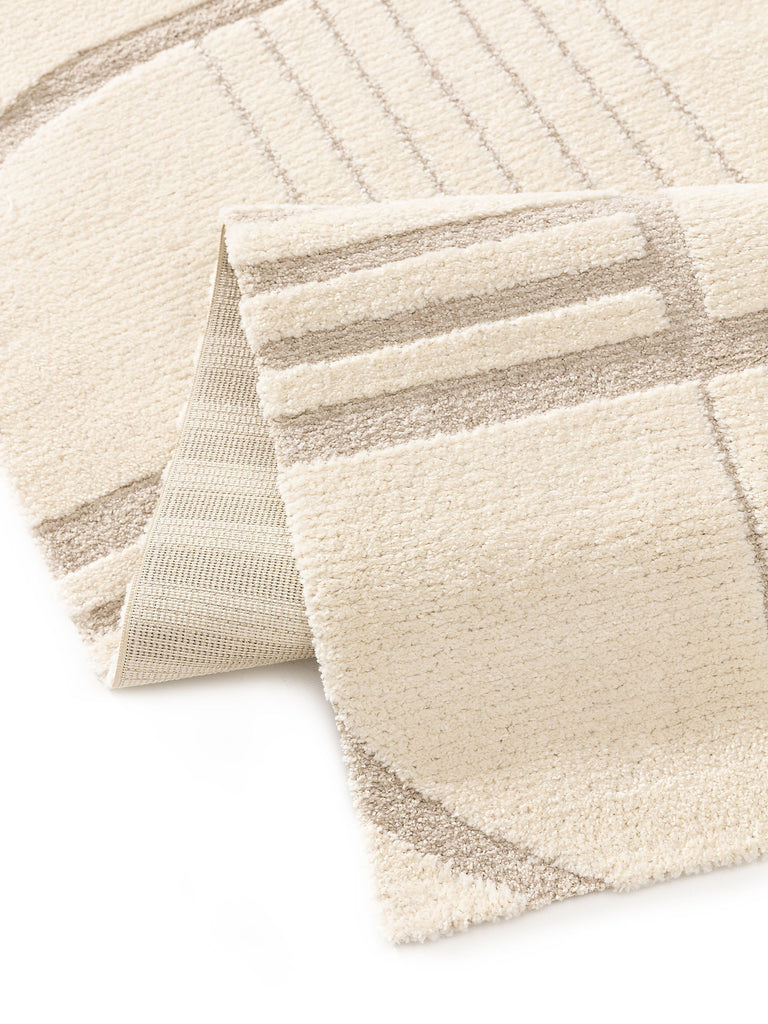 Tapis moderne motif pavage crème 160x230 cm