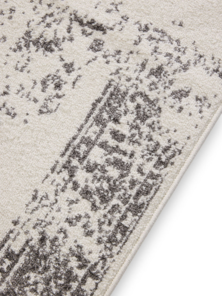 Tapis vintage motif oriental beige et gris 60x120 cm