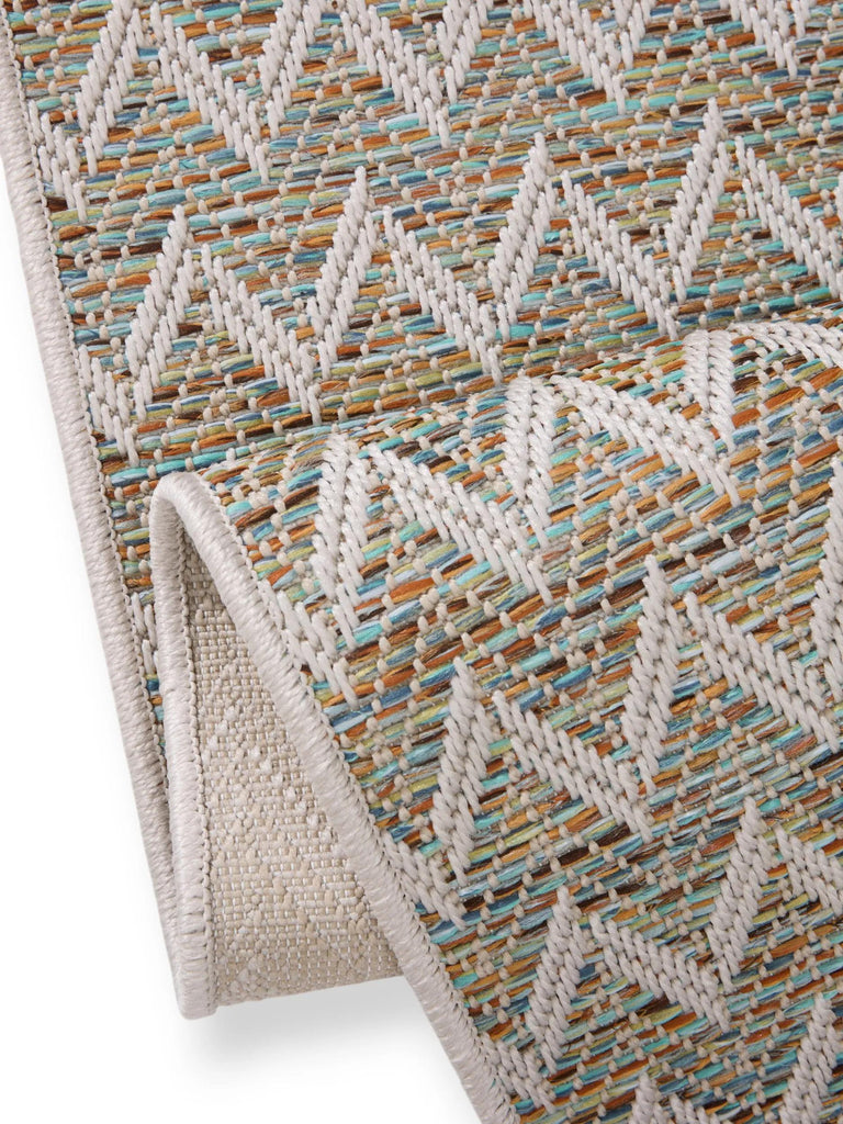 Tapis scandinave motif géométrique de couloir beige d'intérieur et d'extérieur 80x240 cm