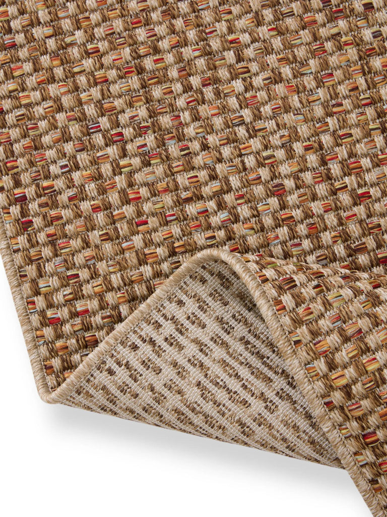 Tapis scandinave tressé marron d'intérieur et d'extérieur 140x200 cm