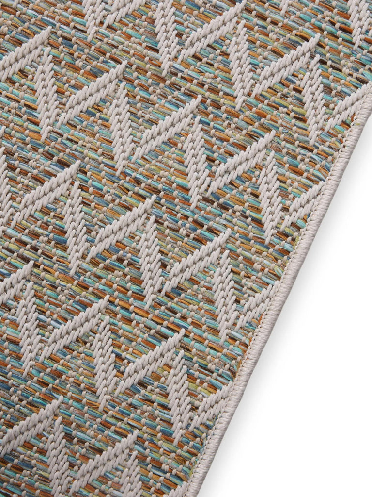 Tapis scandinave motif géométrique de couloir beige d'intérieur et d'extérieur 80x240 cm