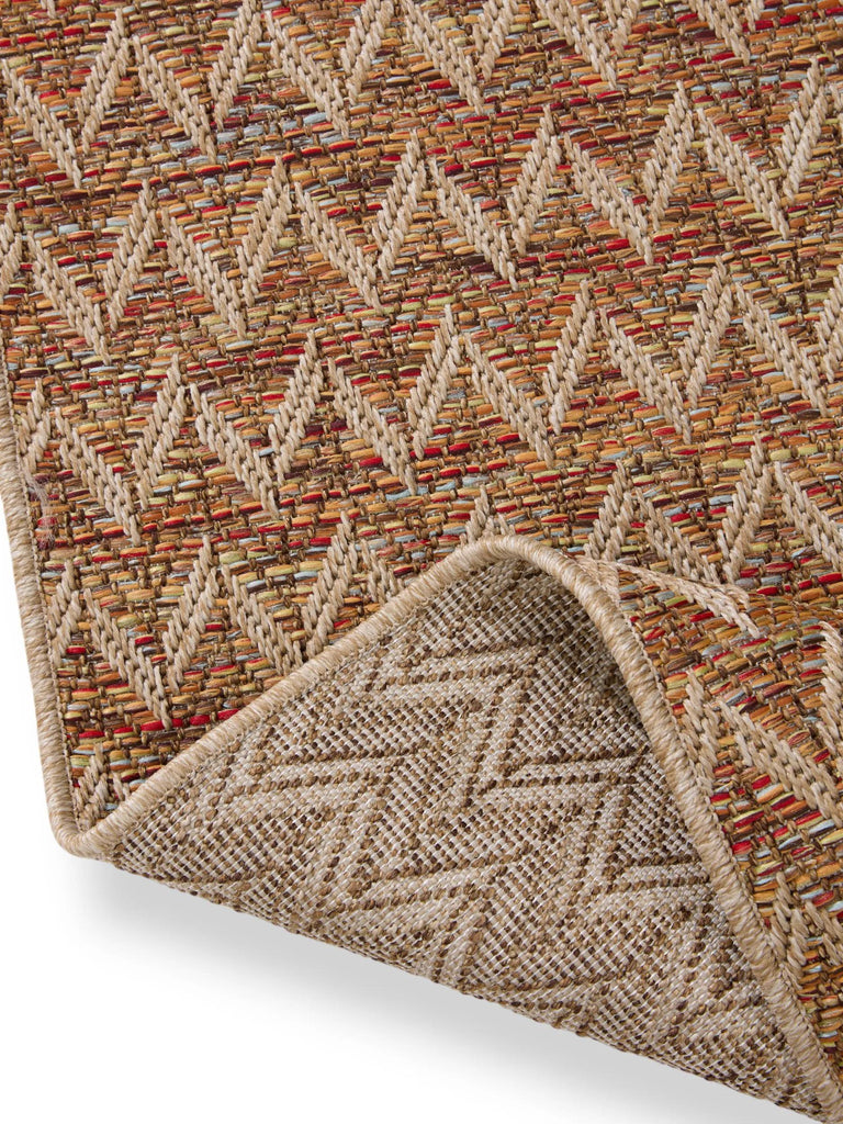 Tapis scandinave motif géométrique marron d'intérieur et d'extérieur 200x290 cm