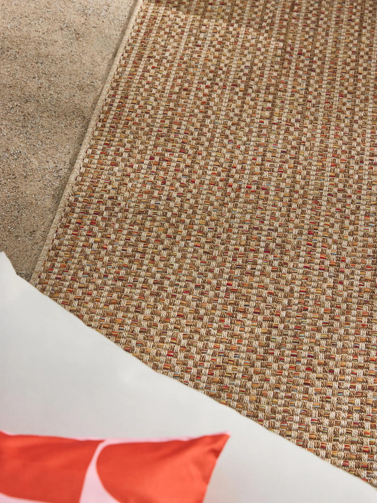 Tapis scandinave tressé marron d'intérieur et d'extérieur 200x290 cm