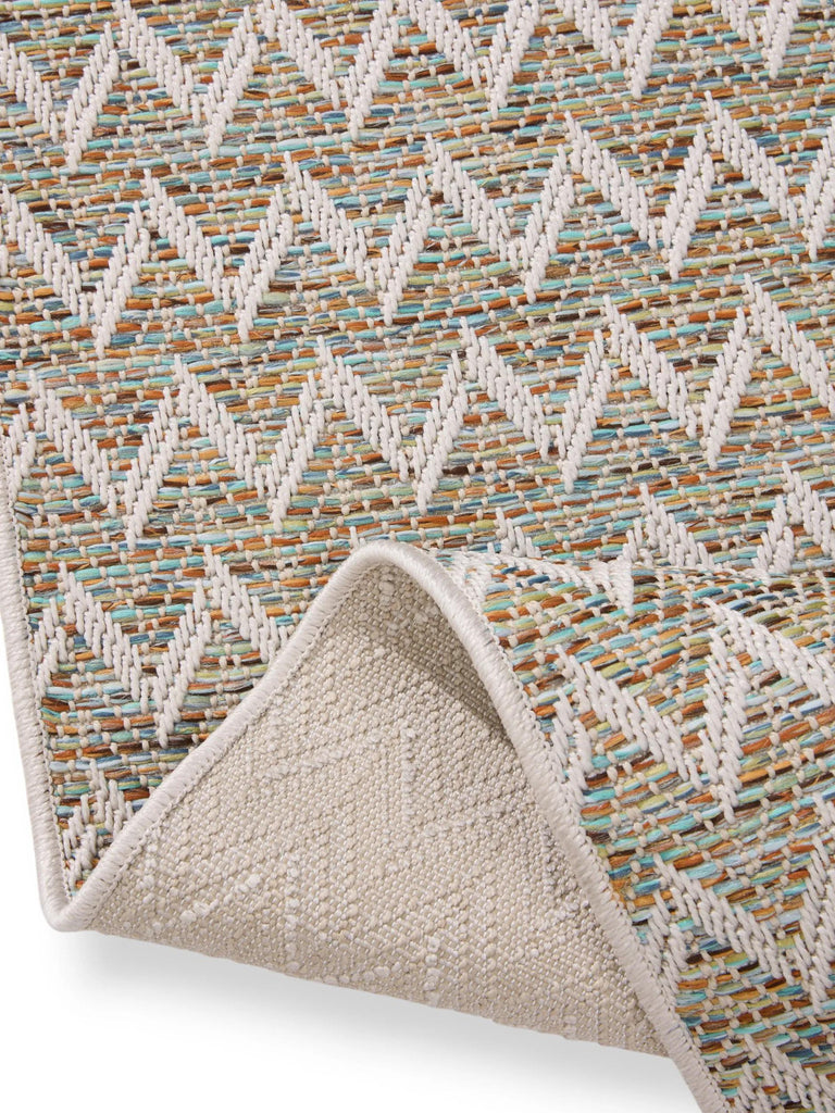 Tapis scandinave motif géométrique beige d'intérieur et d'extérieur 120x170 cm