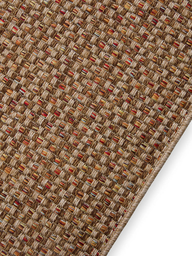 Tapis scandinave tressé marron d'intérieur et d'extérieur 120x170 cm