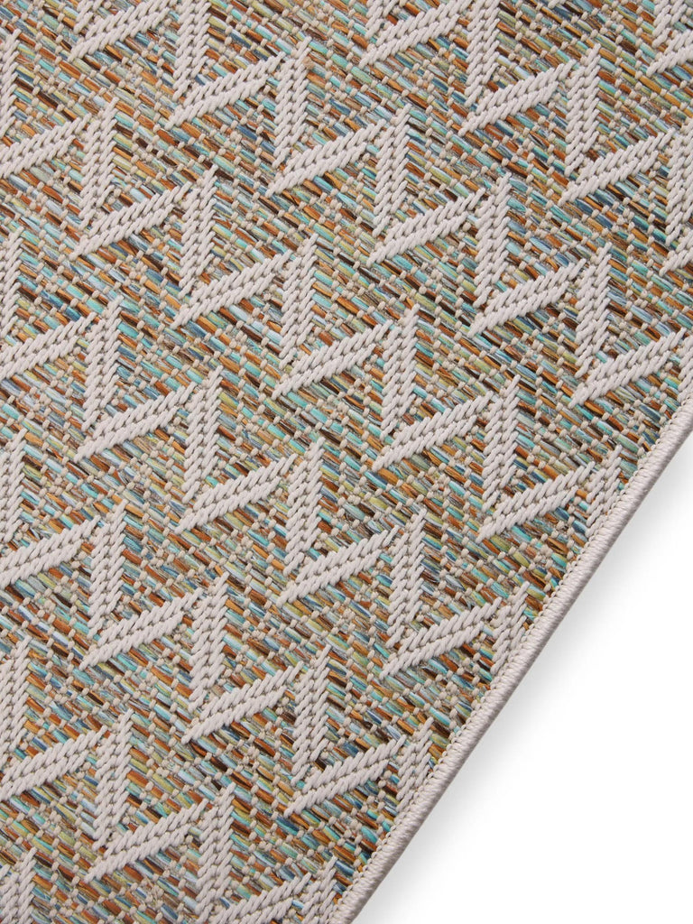 Tapis scandinave motif géométrique beige d'intérieur et d'extérieur 120x170 cm