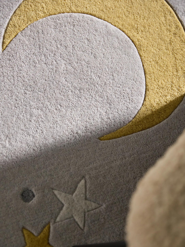 Tapis étoile enfant gris en laine 120x170 cm