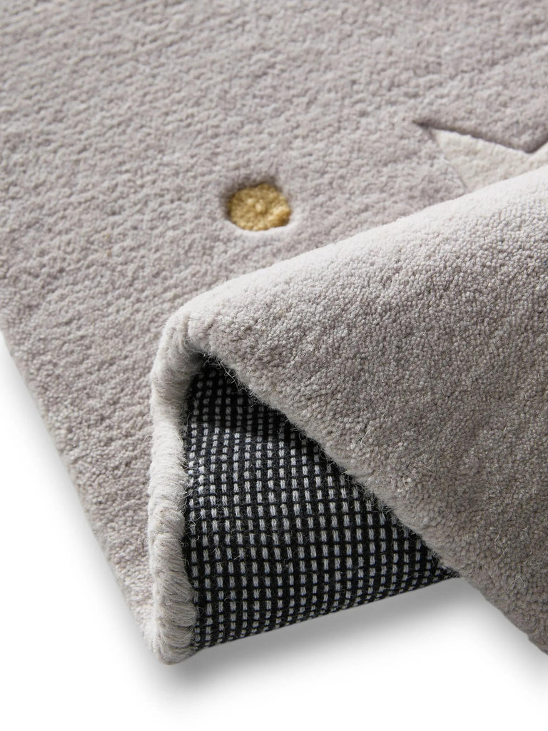 Tapis étoile enfant gris en laine 160x230 cm