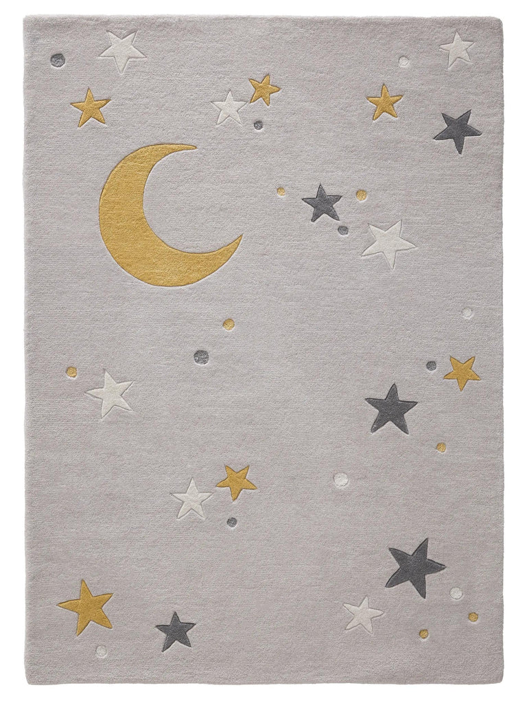 Tapis étoile enfant gris en laine 160x230 cm