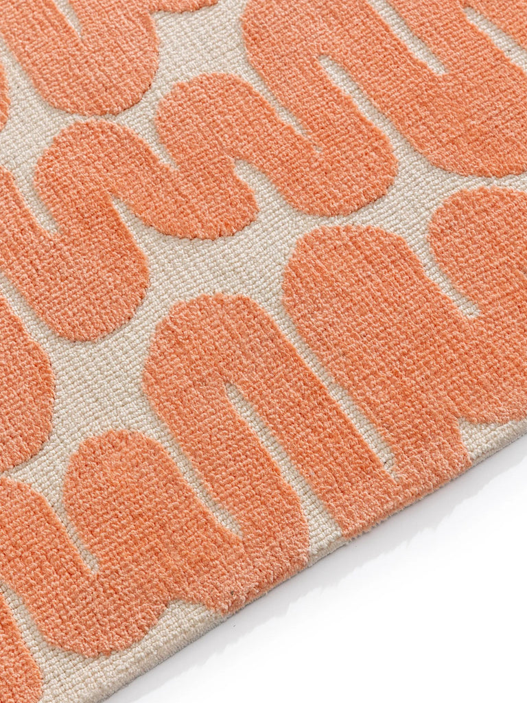 Tapis contemporain design orange et beige 120x170 cm