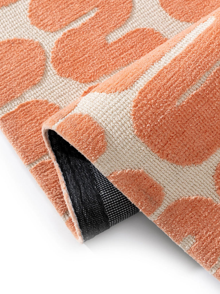 Tapis contemporain design orange et beige 120x170 cm