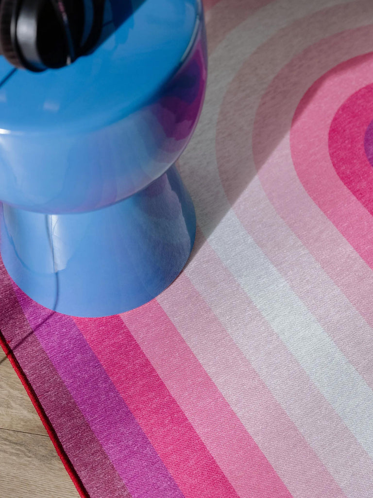 Tapis contemporain dégradé ovale rose 140x200 cm