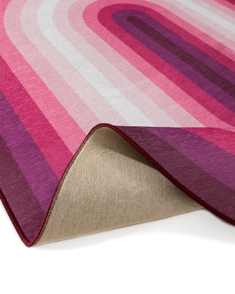 Tapis contemporain dégradé ovale rose 140x200 cm