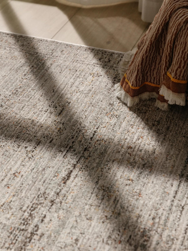 Tapis vintage chiné de couloir gris et bleu 80x250 cm