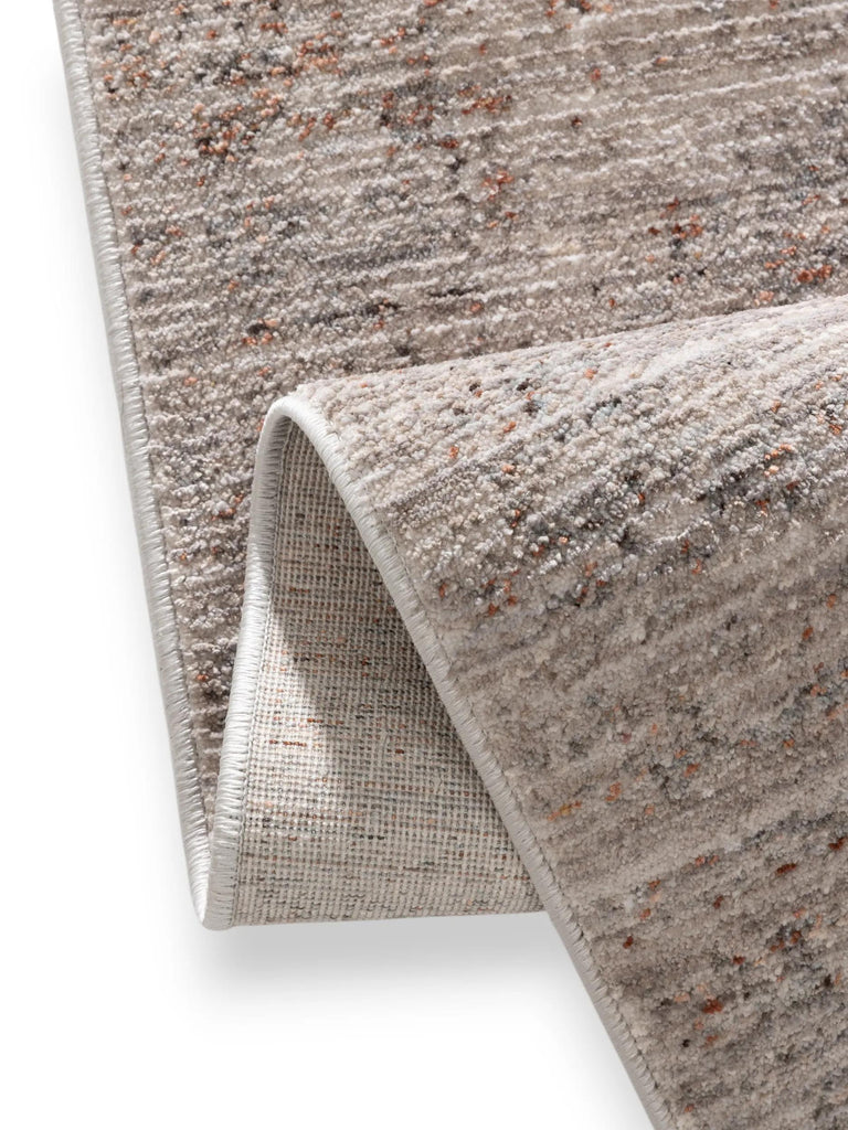 Tapis vintage motif oriental de couloir gris clair et beige 80x250 cm