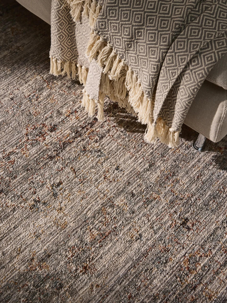 Tapis vintage chiné gris et bleu 160x230 cm