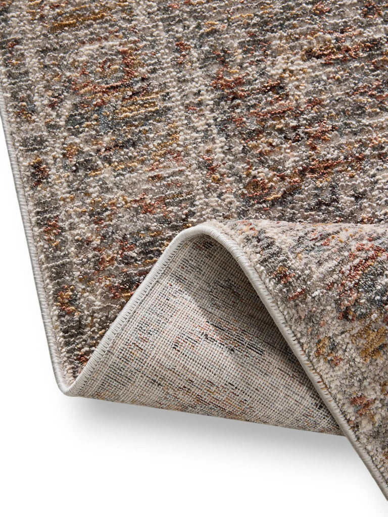 Tapis vintage motif oriental gris et beige 80x150 cm