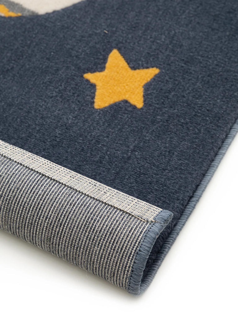 Tapis étoile enfant bleu 140x200 cm