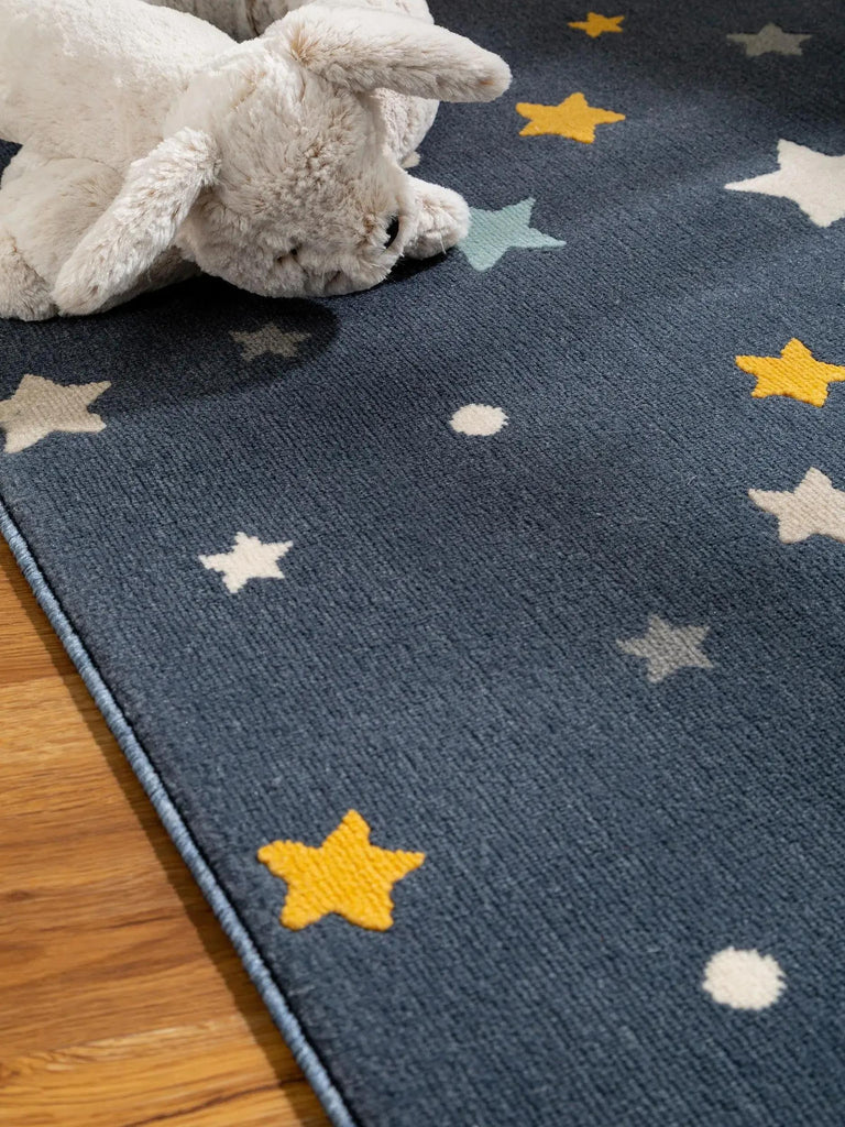 Tapis étoile enfant bleu 160x230 cm