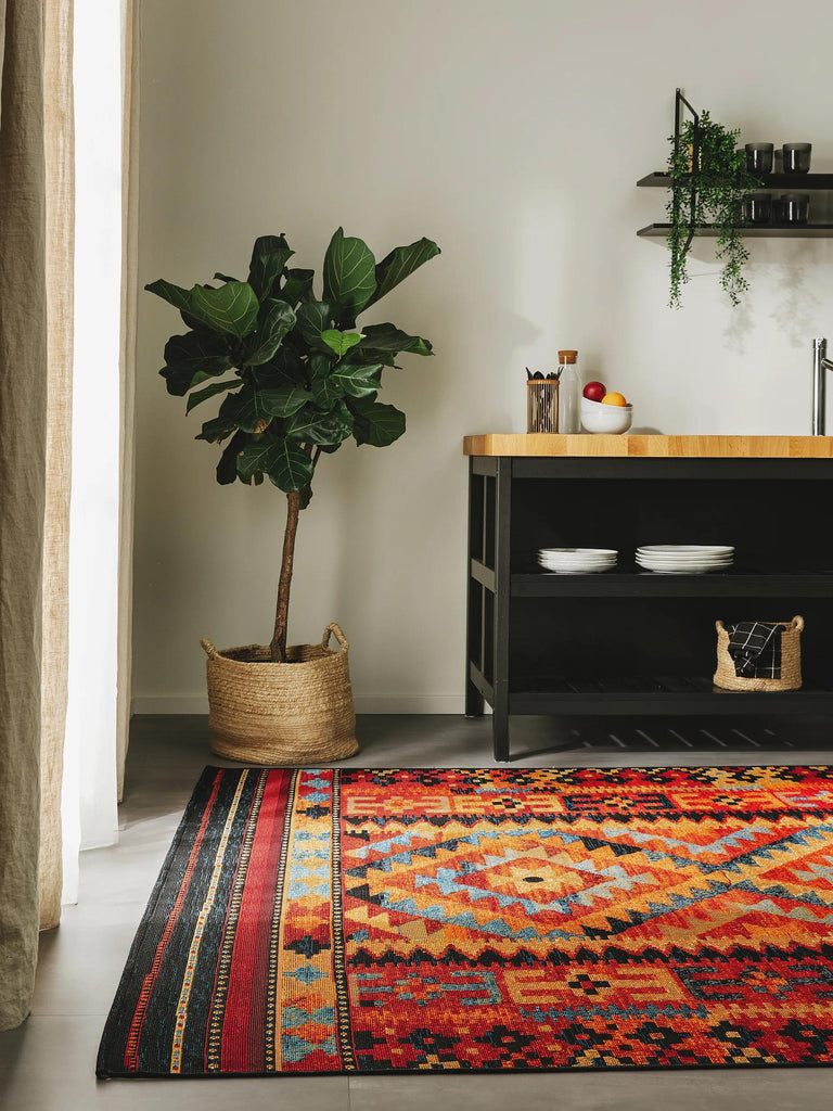 Tapis kilim multicolore d'intérieur et d'extérieur 60x100 cm
