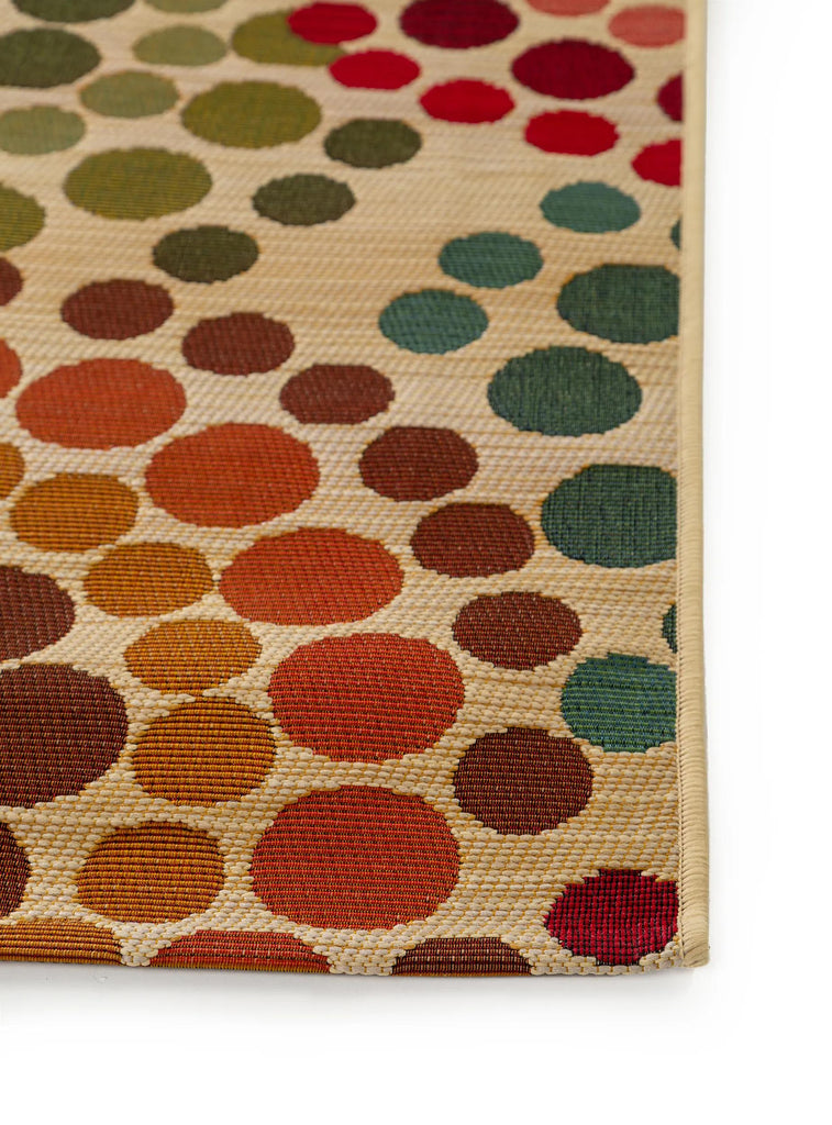 Tapis contemporain motif mosaique de couloir beige et multicolore d'intérieur et d'extérieur 80x250 cm