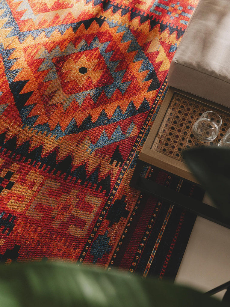 Tapis kilim multicolore d'intérieur et d'extérieur 60x100 cm