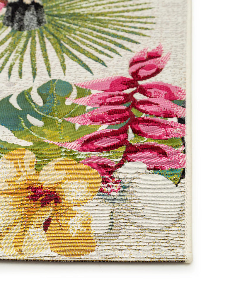 Tapis moderne motif feuille enfant multicolore d'intérieur et d'extérieur 120x180 cm