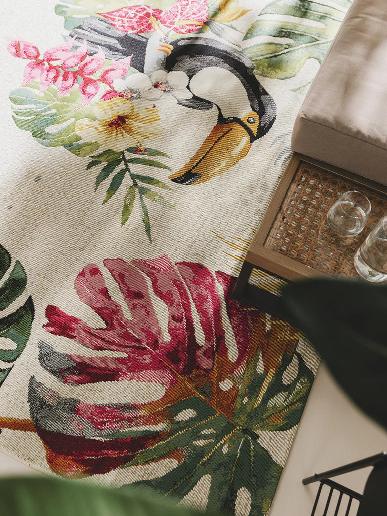 Tapis moderne motif feuille enfant multicolore d'intérieur et d'extérieur 120x180 cm