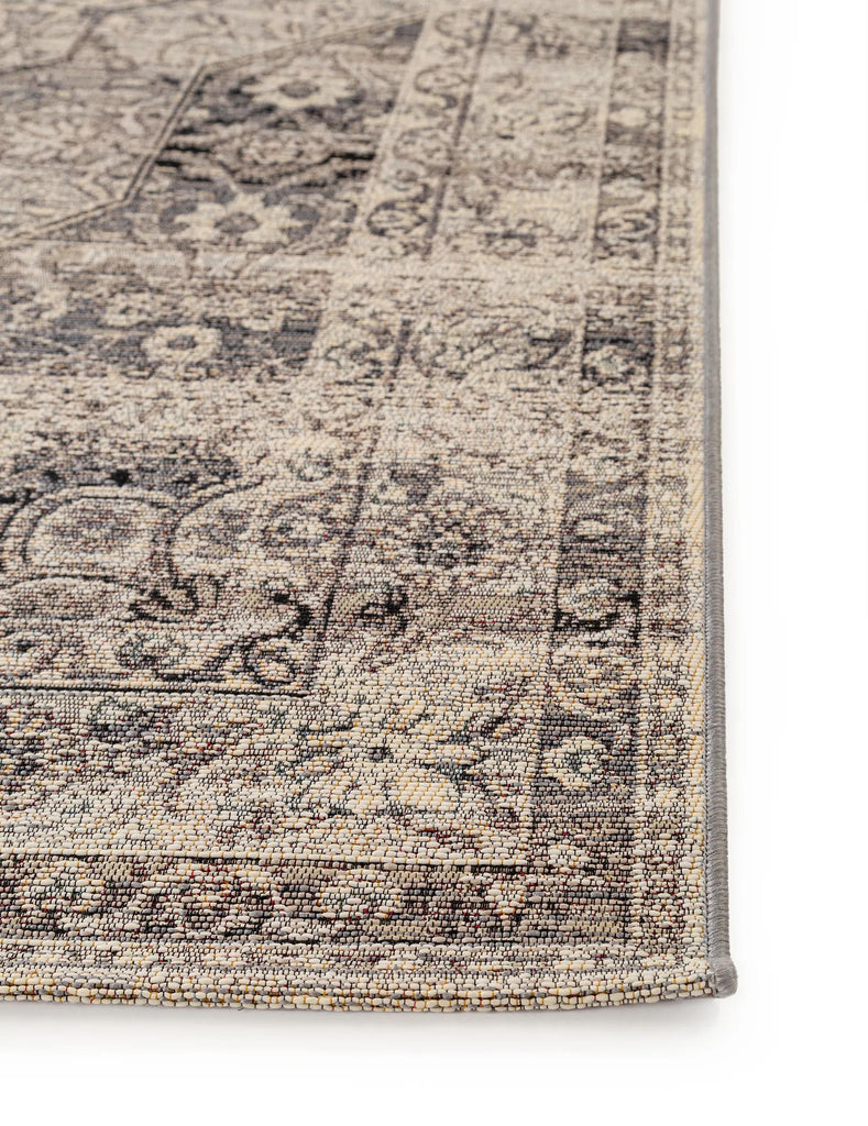 Tapis vintage oriental gris d'intérieur et d'extérieur 80x165 cm