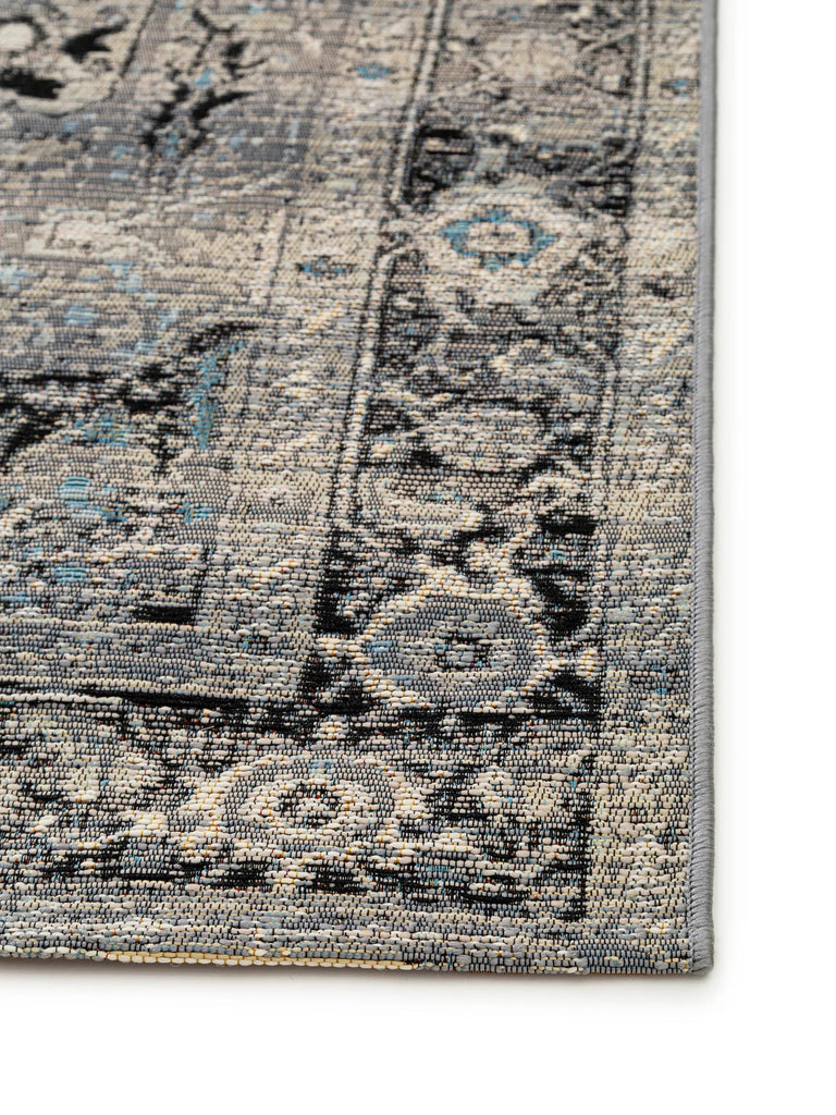 Tapis oriental vintage gris d'intérieur et d'extérieur 200x285 cm