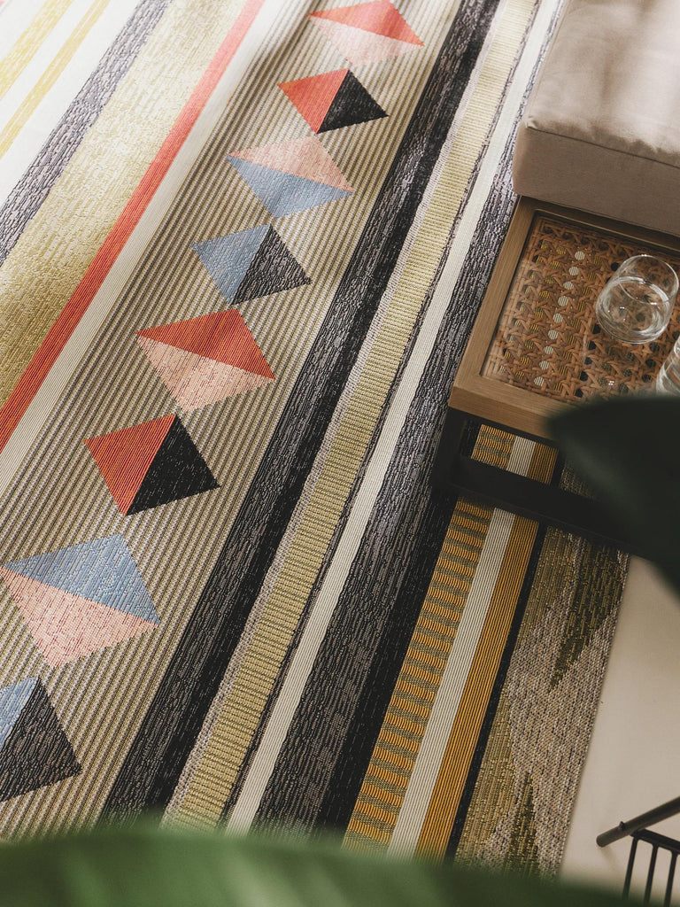 Tapis kilim multicolore d'intérieur et d'extérieur 80x165 cm