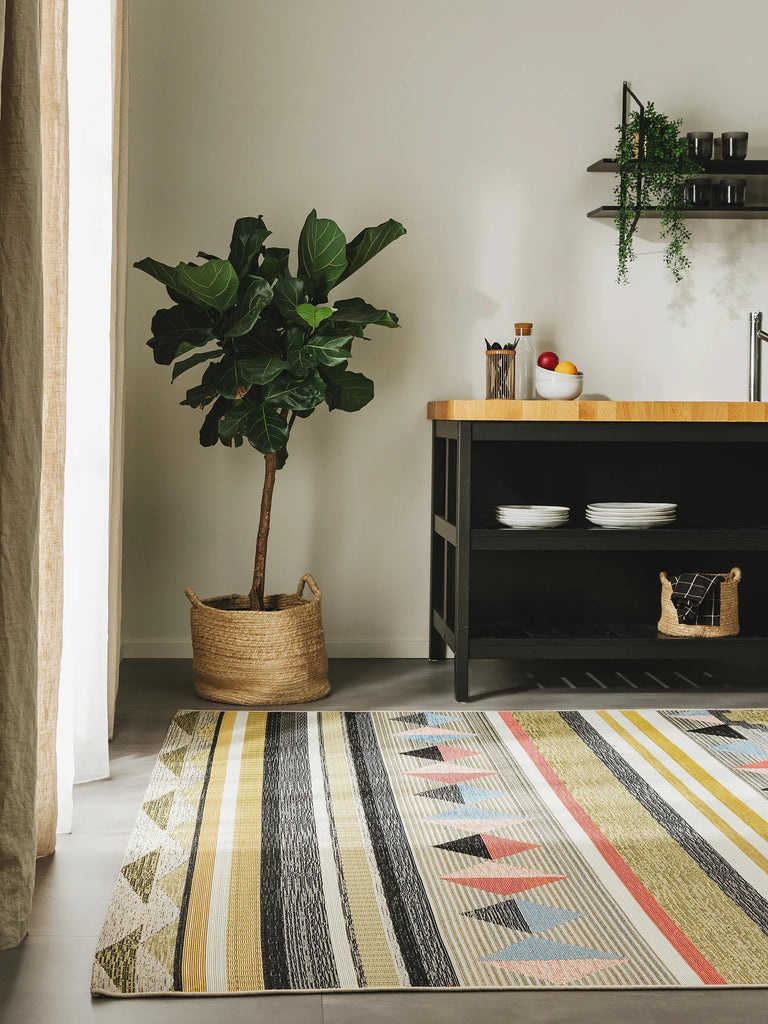 Tapis kilim multicolore d'intérieur et d'extérieur 80x165 cm
