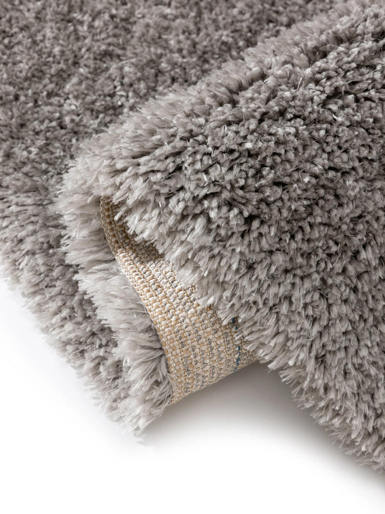 Tapis shaggy uni descente de lit gris 80x250 cm