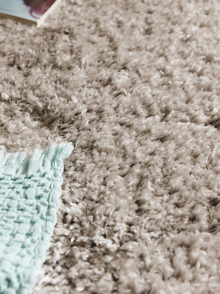 Tapis shaggy uni rond gris 120 cm de diamètre