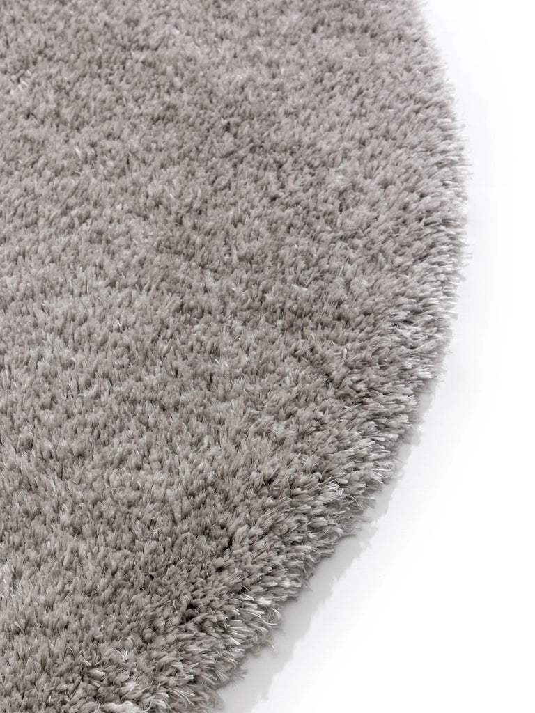 Tapis shaggy uni rond gris 120 cm de diamètre