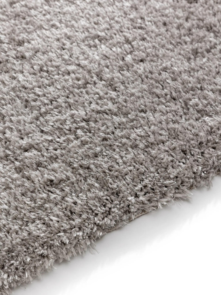 Tapis shaggy uni descente de lit gris 80x250 cm