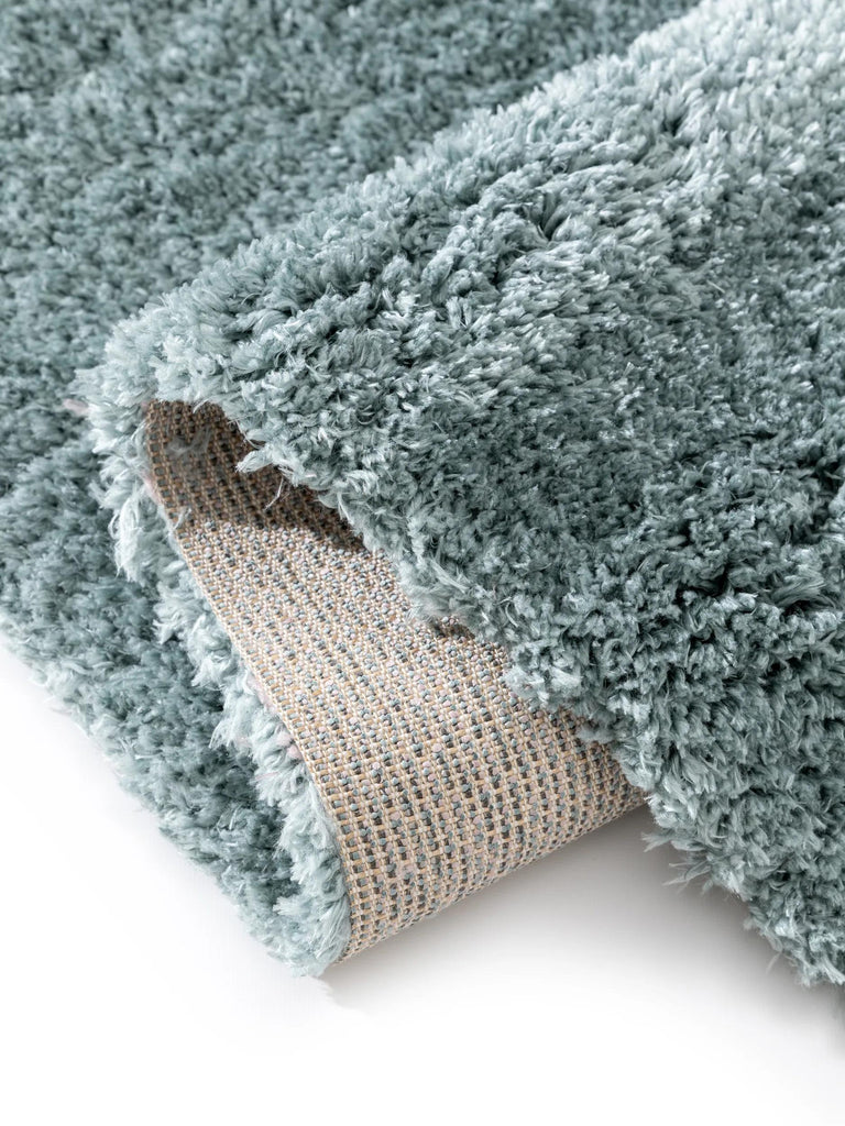 Tapis shaggy uni de couloir turquoise 80x250 cm