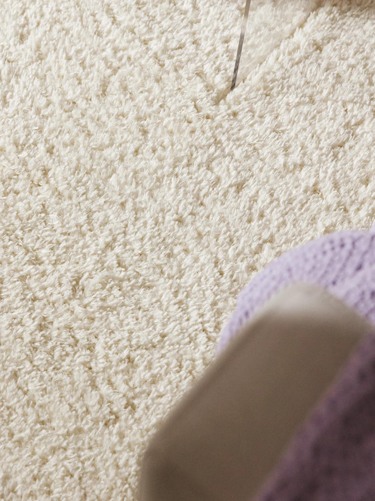 Tapis shaggy uni crème 120x170 cm