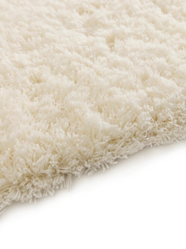 Tapis shaggy poils longs crème en laine 200x250 cm
