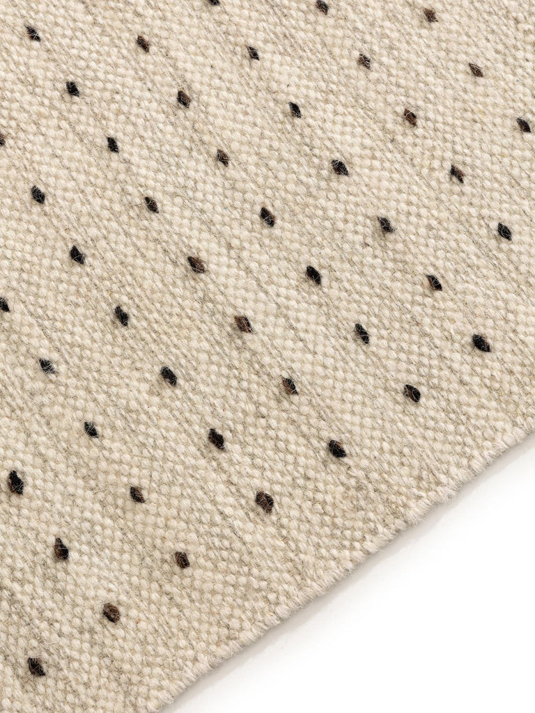 Tapis berbère moderne descente de lit noir et blanc en laine 70x200 cm