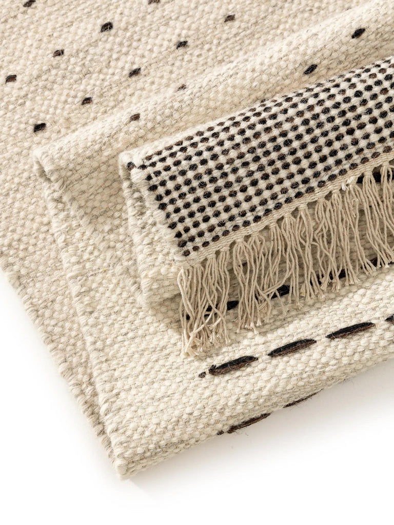 Tapis berbère moderne noir et blanc en laine 200x300 cm