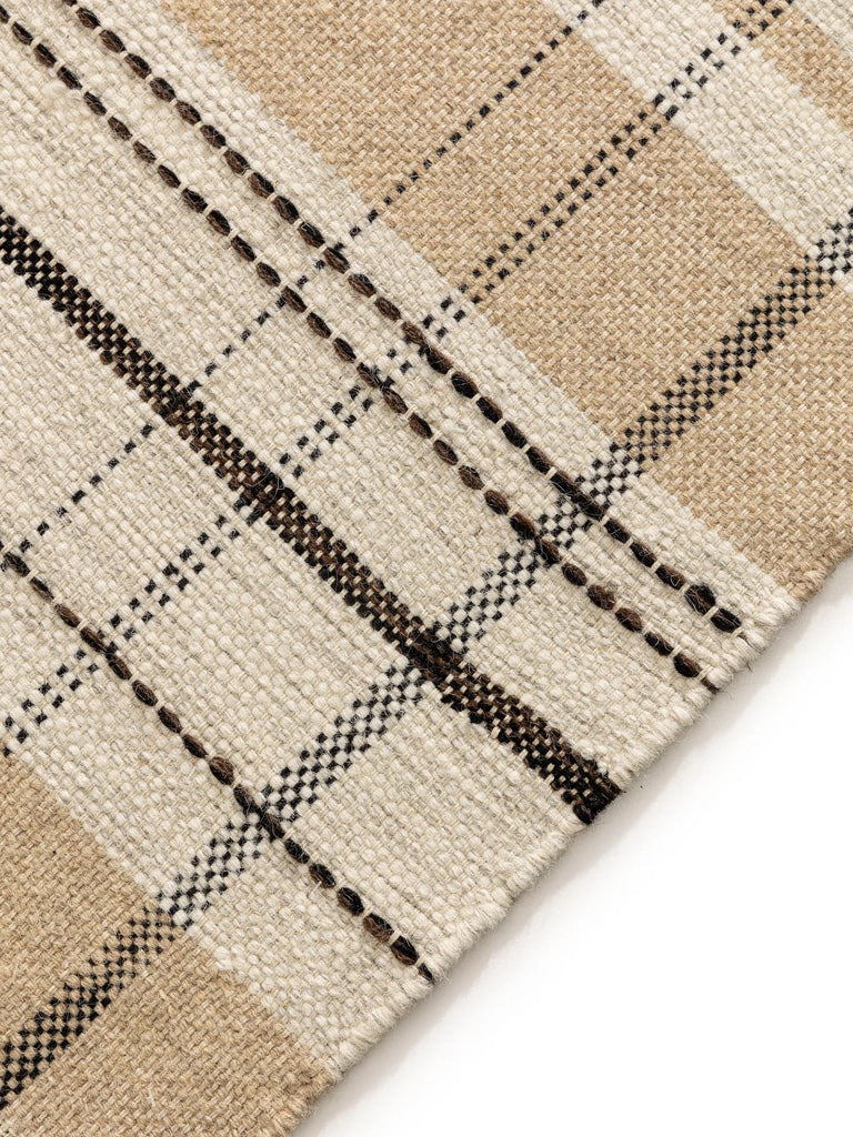 Tapis berbère trame tartan beige en laine 200x300 cm