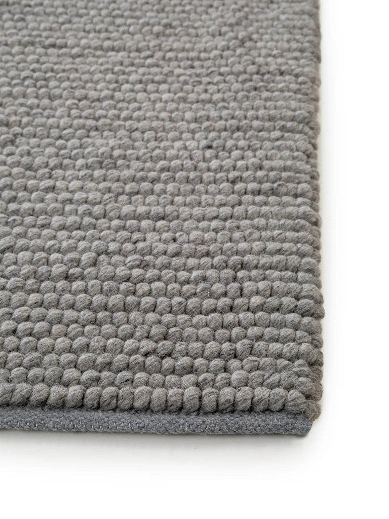 Tapis moderne uni gris en laine 80x150 cm