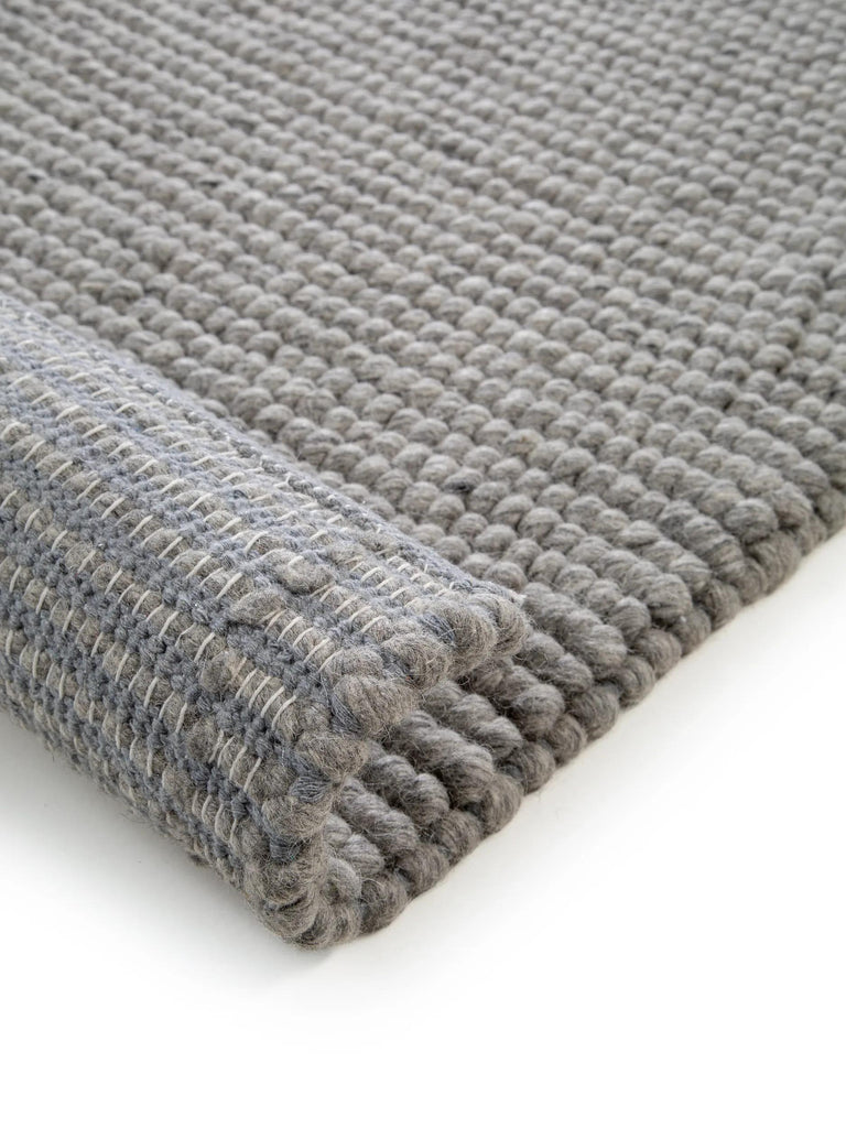 Tapis moderne uni gris en laine 80x150 cm