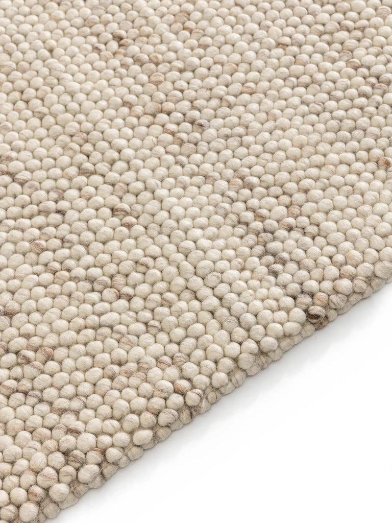 Tapis moderne uni descente de lit beige en laine 70x200 cm