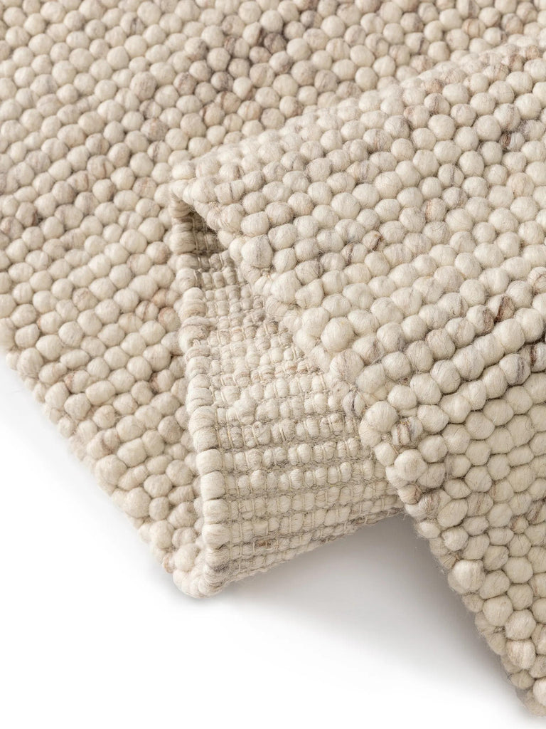 Tapis moderne uni descente de lit beige en laine 70x200 cm