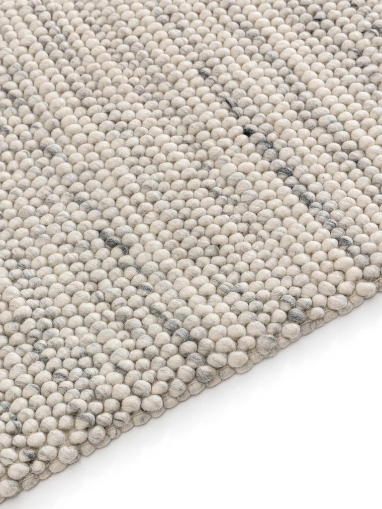 Tapis moderne chiné gris clair en laine 80x150 cm