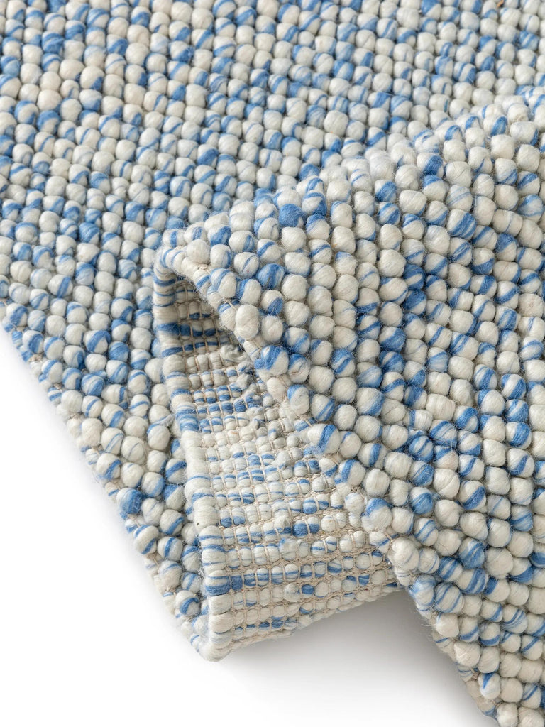 Tapis moderne chiné enfant bleu et beige en laine 200x300 cm