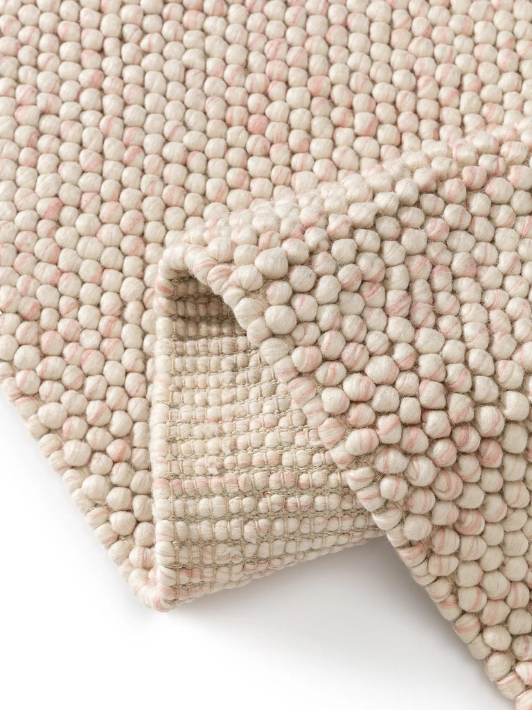 Tapis moderne chiné enfant rose et beige en laine 120x170 cm